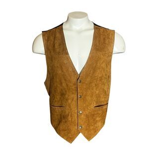 Scully Vintage Men’s Suede Vest Western Snap Closure Tie Back